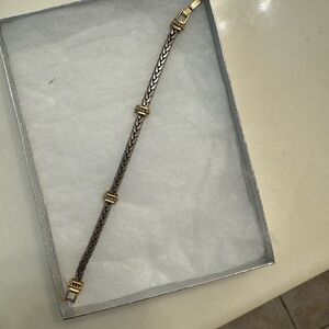 Sterling Silver & Gold Accent Braided Bracelet - Two-Tone Women's Bracelet